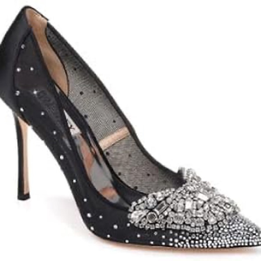 Badgley Mischka Collection - Quintana Crystal Embellished Pointed Toe Pump - Picture 10 of 12
